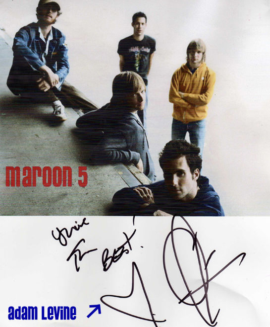 maroon 5 autograph for Dr. Dot